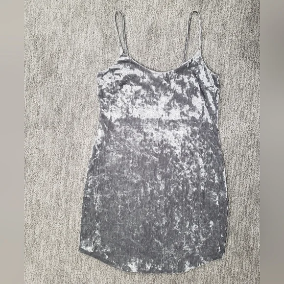 Forever 21 | Dresses | Forever 2 Small Graysilver Crushed Velvet Mini Dress  | Poshmark